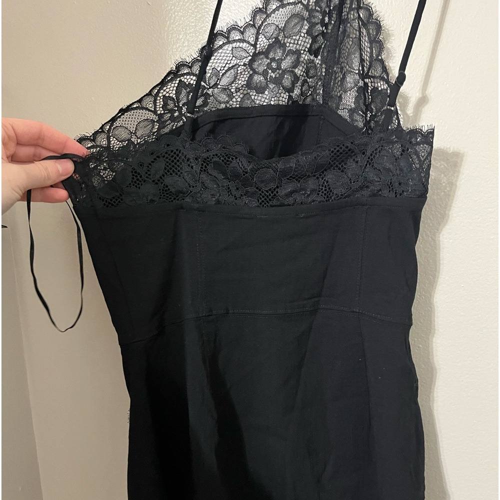 Free People (NWT) Premonitions Mini Bodycon One-Shoulder Dress in Black - Picture 6 of 9